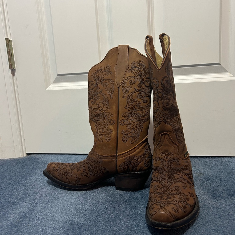 McAllen Brown Embroidered Women’s Cowboy Boots